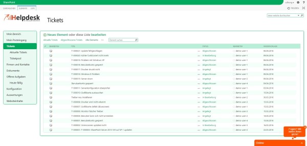 SharePoint Ticketsystem