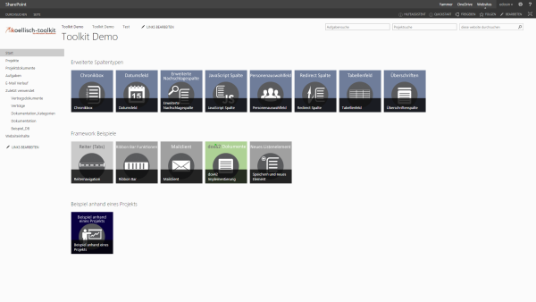 Toolkit Demo für SharePoint