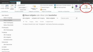 SharePoint Listeneinstellungen